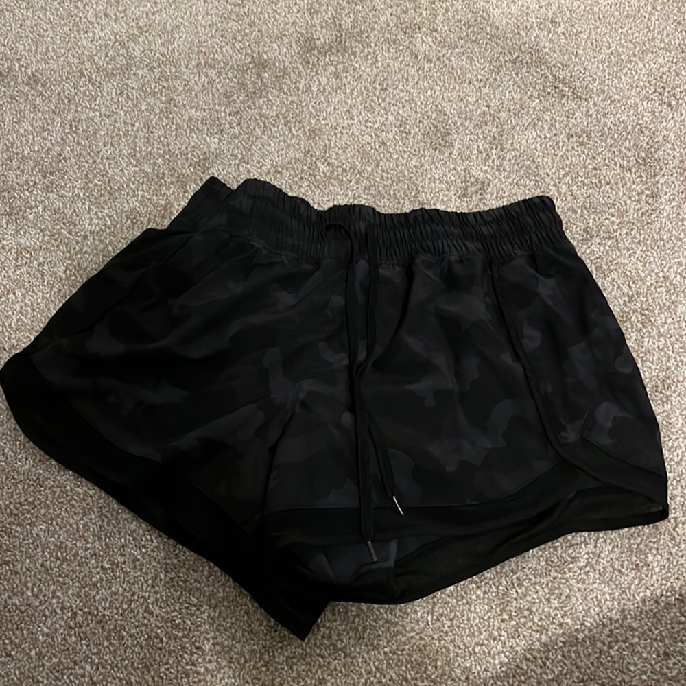 black camo athletic shorts